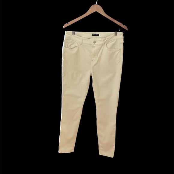 NWOT Massimo Dutti Cotton Blend Corduroy Pants Cream, fit like 8-10 - Picture 3 of 12